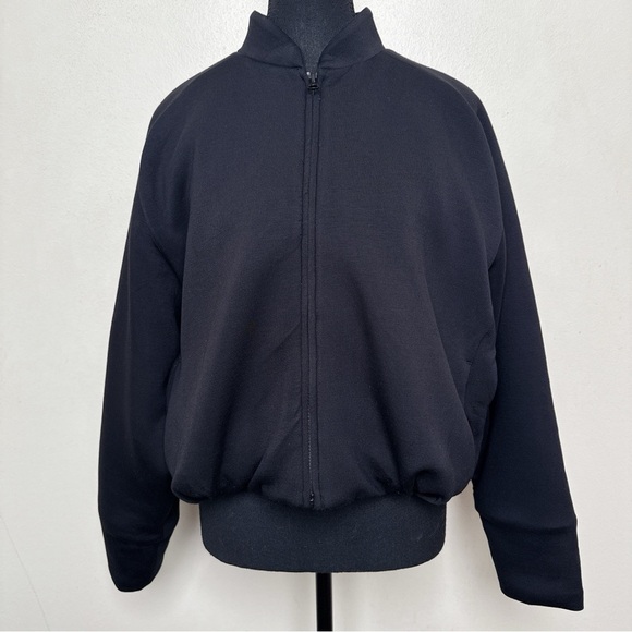 Leze The Label Womens Medium Weighted Harlow Cropped Basic Jacket In Black - Picture 2 of 14